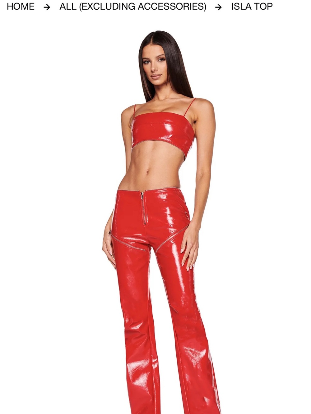 I.AM.GIA Isla Patent Leather Crop Tank Top in Red - never worn.